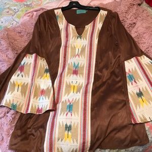 Judith March Suede Tribal Print dress